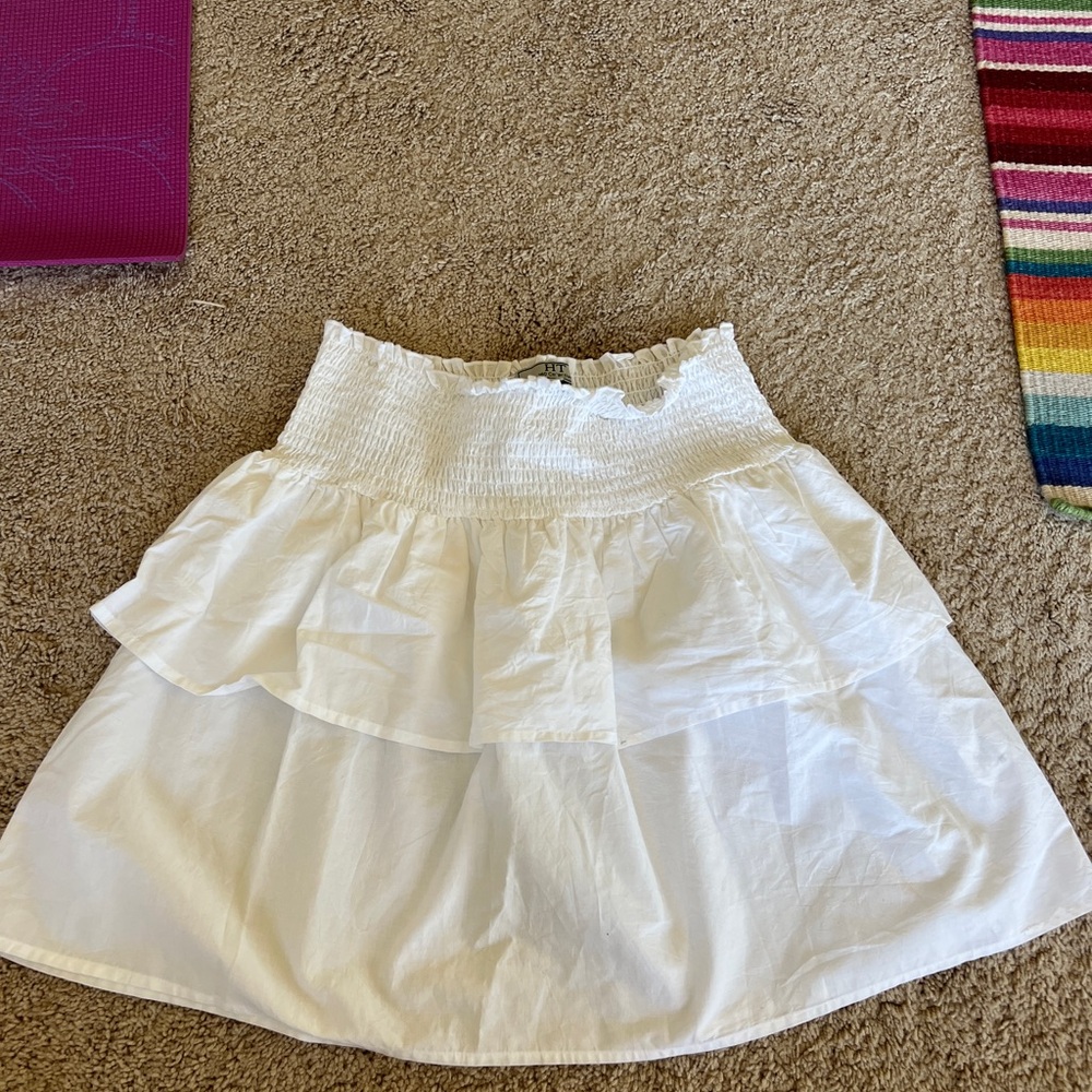 Pouf White Mini Skirt Cotton Size M NWOT